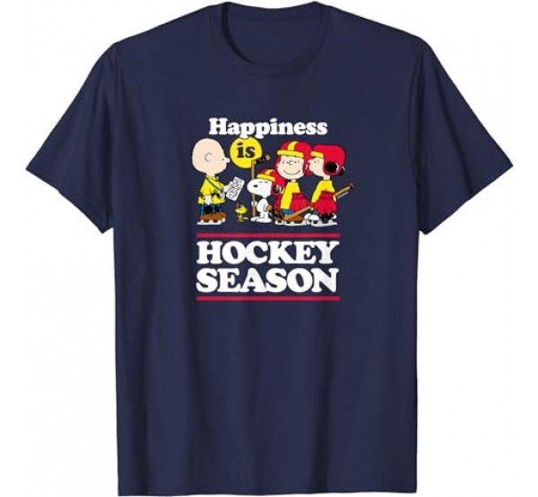 Peanuts - Happiness is Hockey Season T-Shirt Peanuts - Happiness is Hockey Season T-Shirt